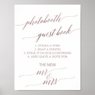 Livre d'or de photobooth calligraphié en rose doré