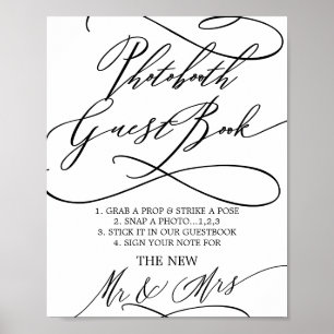 Livre d'or de photobooth de calligraphie romantiqu