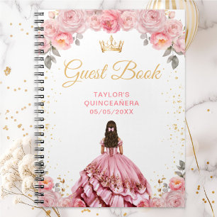 Livre d'or de Quinceañera Princesse Rose Poussiére
