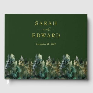 Livre d'or de Rustic Forest Mariage Gold Foil