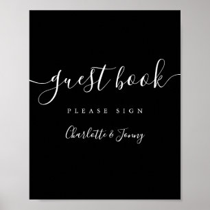 Livre d'or de signature noir et blanc
