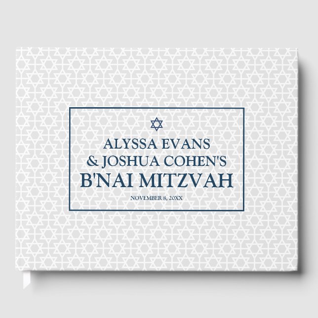 Livre D'or Délicat Motif B'nai Mitzvah (Recto)