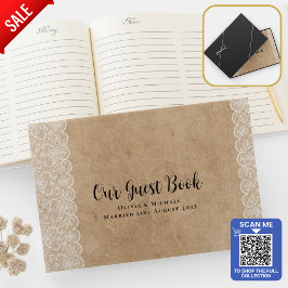 Livre D'or Dentelle en bois rustique sur mesure