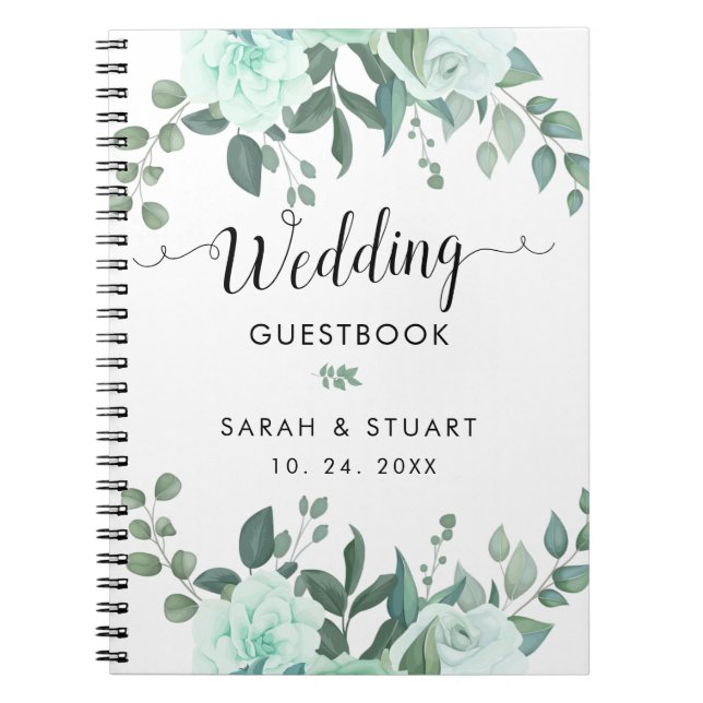 Livre d'or des fleurs vertes Mariage (Devant)