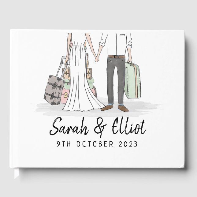 Livre D'or Destination Mariage valises Guest Book (Recto)