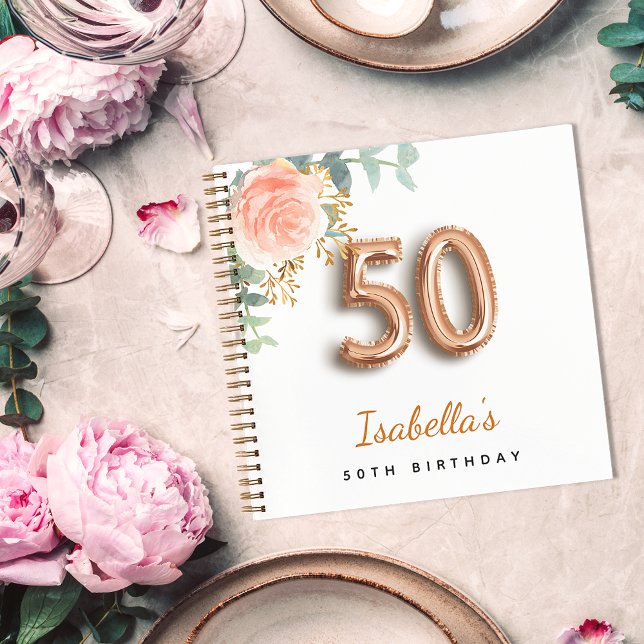 Livre d'or d'eucalyptus rose 50e anniversaire (Créateur téléchargé)
