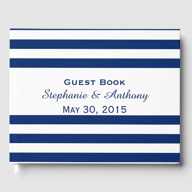 Livre D'or Dîner de répétition Royal Blue Striped (Recto)