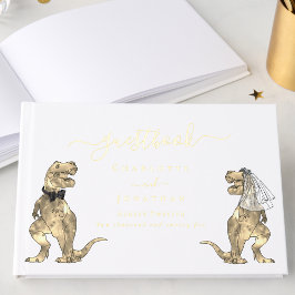 Livre D'or Dinosaur Thème Mariage Custom Gold