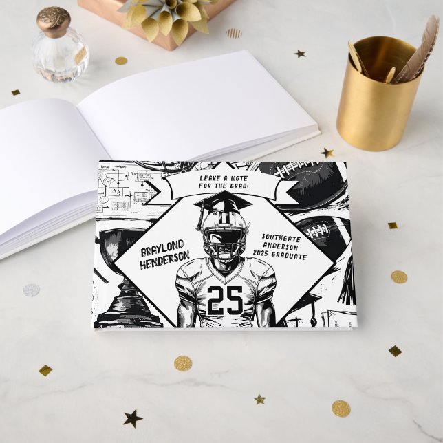 Livre D'or Diplômé Joueur de Football (Recto ouvert)