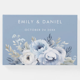 Livre D'or Divine Bleu magnifique Mariage Floral