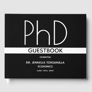 Livre D'or Doctorat Graduation Party Black Guest Book