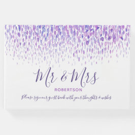 Livre D'or Dot art cascade personnalisé violet mariage