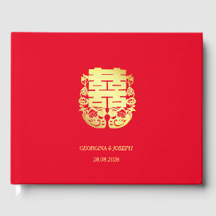 Livre D'or Double Bonheur & Mandarin Canards Mariage chinois