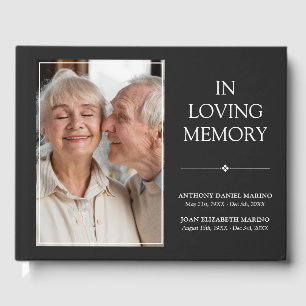 Livre D'or Double Mémorial gris foncé en mémoire d'amour