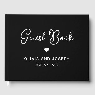 Livre D'or Douce et fantaisiste Noir Mariage