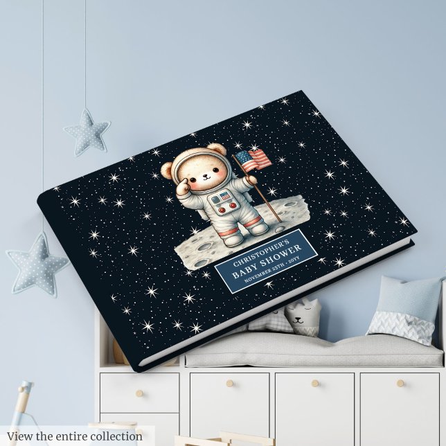 Livre D'or Doux Teddy Bear Astronaut Baby shower garçon (Sweet Teddy Bear Astronaut Boy Baby Shower Guest Book)