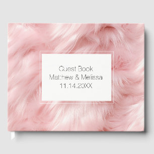 Livre D'or Dreamy Blush Rose Animal Mariage de fourrure