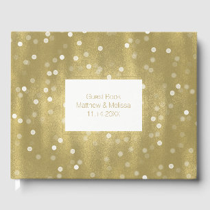 Livre D'or Dreamy Gold et White Confetti Bokeh Mariage