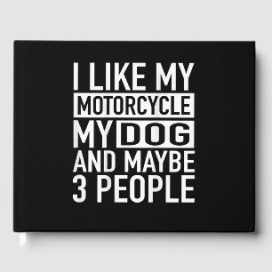 Livre D'or Drôle Biker J'Aime Ma Moto, Chien