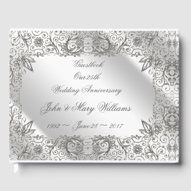 Livre d'or du 25e anniversaire du Mariage Argent (Recto)