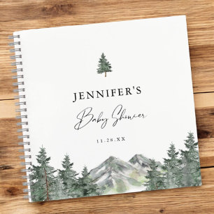 Livre d'or du Baby shower de la montagne Woodland