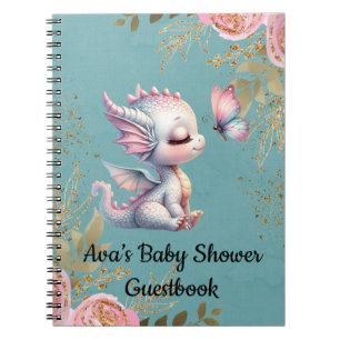 Livre d'or du Baby shower de papillon de dragon ro