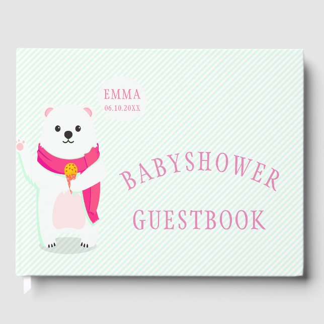 Livre d'or du Baby shower d'ours polaire (Recto)