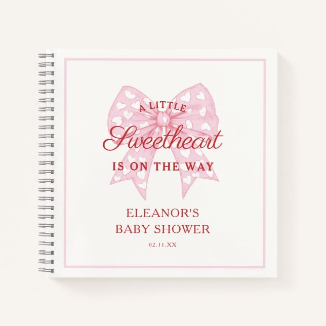 Livre d'or du Baby shower Pink Bow (Devant)