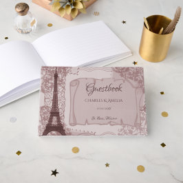 Livre d'or du jour de mariage rose parisien