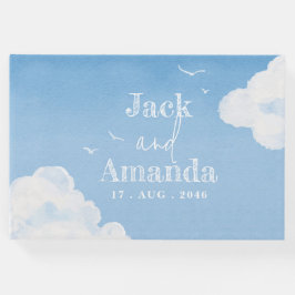 Livre d'or du Mariage d'aquarelle bleu clair