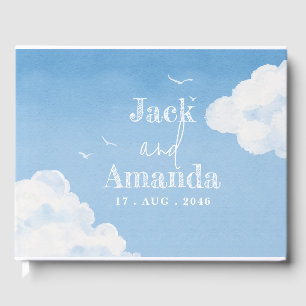 Livre d'or du Mariage d'aquarelle bleu clair