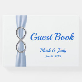 Livre d'or du Mariage de ruban bleu Silver Infinit