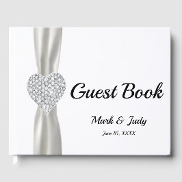 Livre d'or du Mariage du coeur de diamant blanc