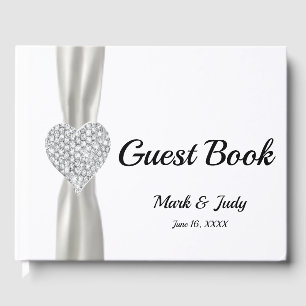 Livre d'or du Mariage du coeur de diamant blanc