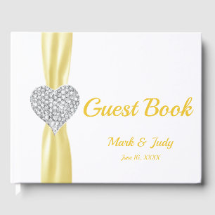 Livre d'or du Mariage du coeur du diamant jaune