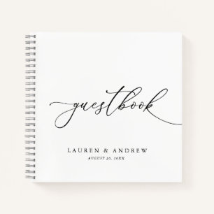 Livre d'or du Mariage minimaliste blanc et noir