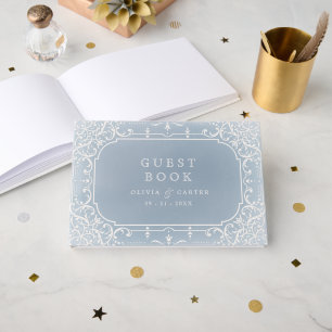 Livre D'or Dusty blue elegant romantic vintage wedding