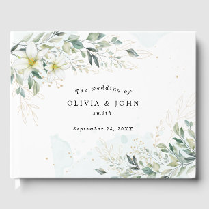 Livre D'or Dusty Blue Eucalyptus Vert Mariage Succulent