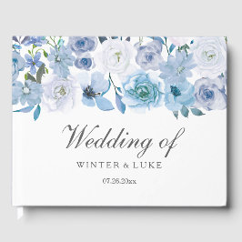 Livre D'or Dusty Blue Floral Mariage