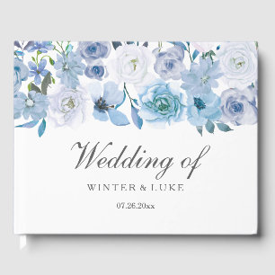 Livre D'or Dusty Blue Floral Mariage