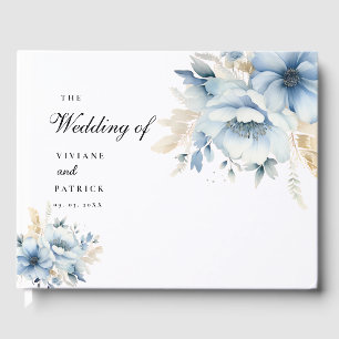 Livre D'or Dusty Blue Floral SPring Bloom Mariage
