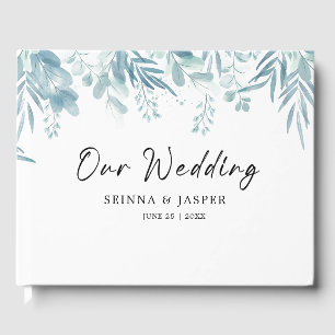 Livre D'or Dusty Blue Greenery Wild Meadow Mariage