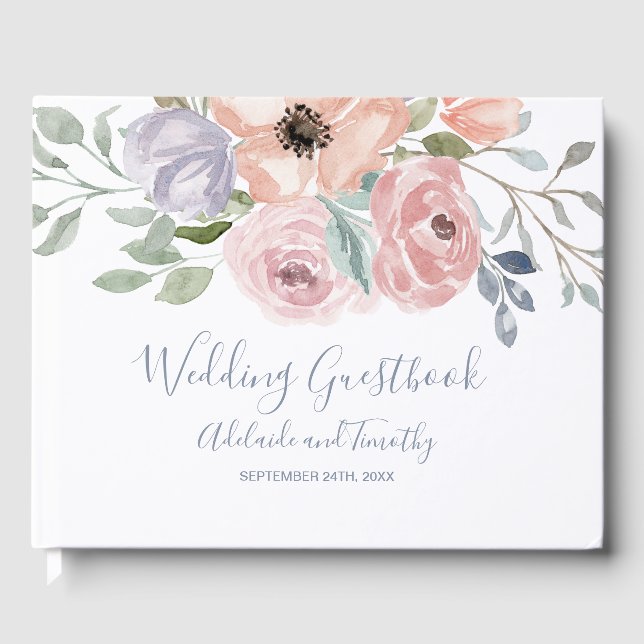Livre D'or Dusty Rose Florals Mariage (Recto)