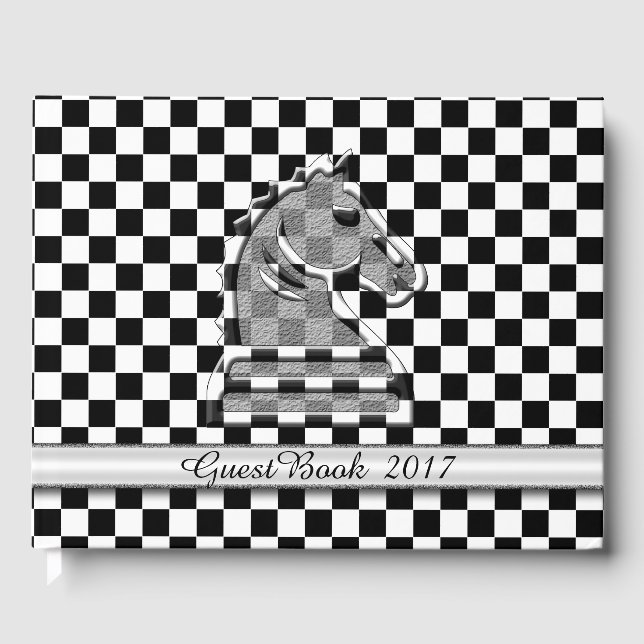 Livre D'or Échecs noir et blanc (Recto)