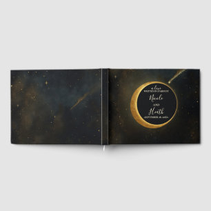 Livre D'or Éclipse de poussière d'étoile dorée Mariage célest