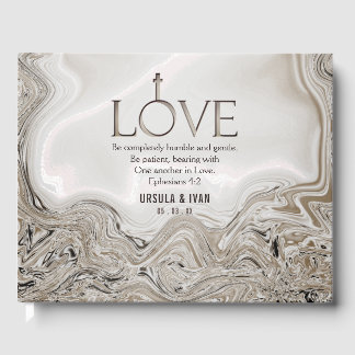Livre D'or Écriture d'amour Verse Ephésiens 4:2 Mariage