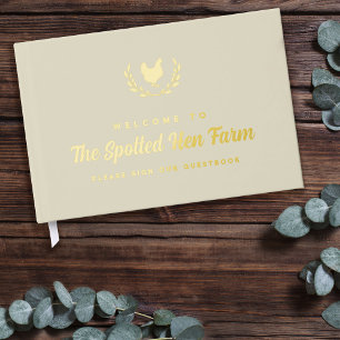 Livre D'or Eggshell Golden Hen Wreath Location de ferme