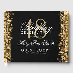 Livre D'or Élégant 18ème anniversaire fête étincelle l'or