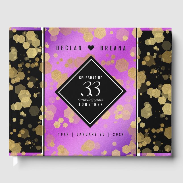 Livre D'or Élégant 33e anniversaire du Mariage Améthyste (Recto)