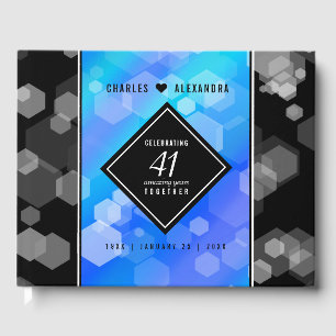 Livre D'or Élégant 41ème anniversaire Mariage de Topaz Bleu